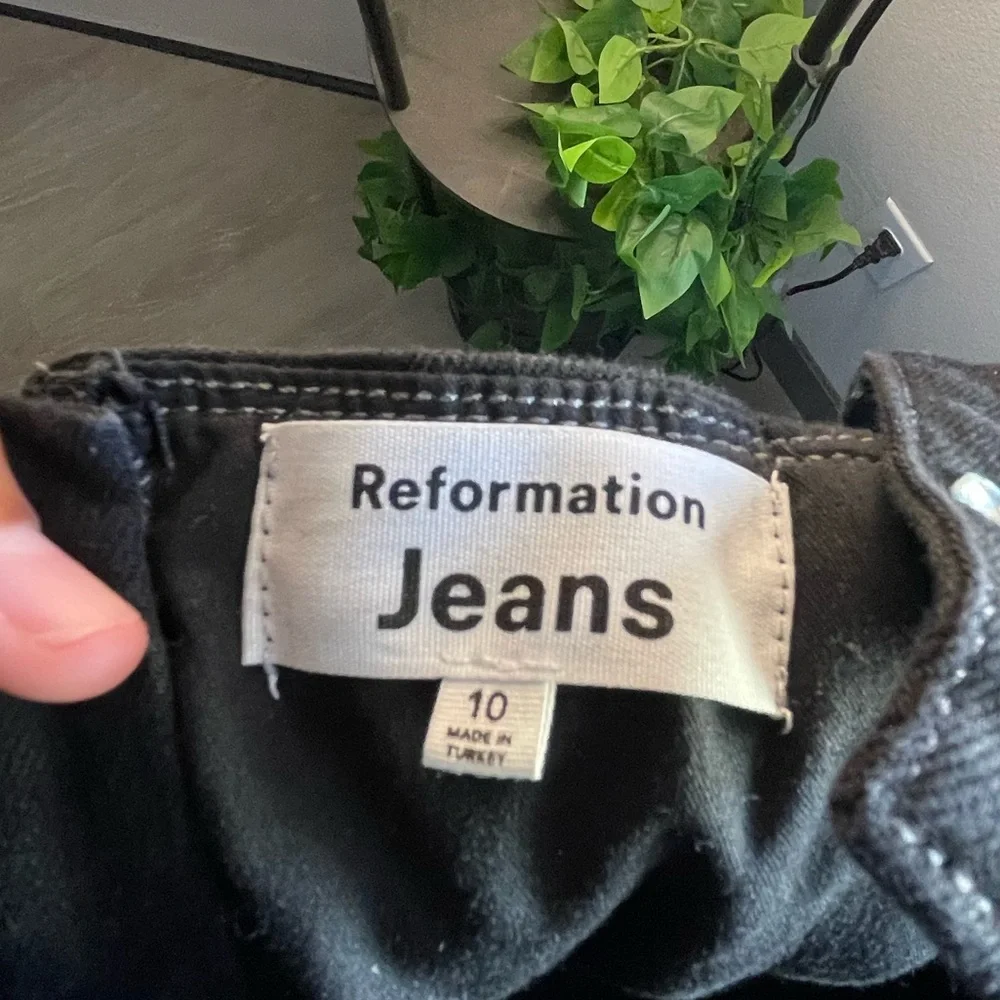 Reformation Black Denim Jumpsuit Size 10 EUC - Picture 5 of 5